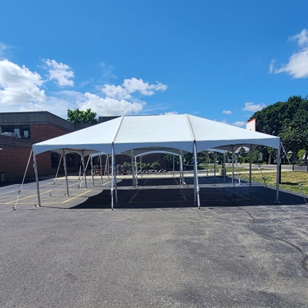 20x30 Keder frame tent rental Highland Park IL mid-size graduation reception near Port Clinton Area 60035