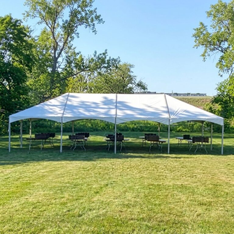20x40 frame tent rental Highland Park IL HPHS graduation reception lot configuration 60035